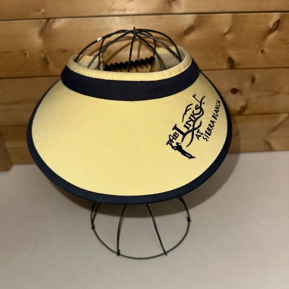 The Links at Slerra Blanca Logo Adult Yellow Navy Sun Visor Hat One Size